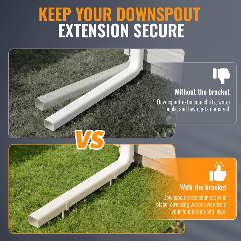 UPVONT 2x3 Downspout Extension Bracket, Gutter Downspout Holder 2x3 Horizontal,