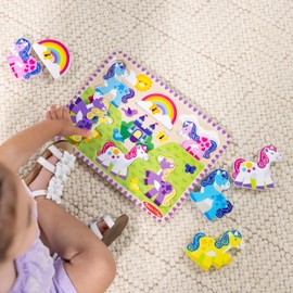 Melissa & Doug Creature marine, puzzle in legno a tema oceano con pezzi grandi – 7 pezzi