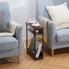 Narrow Side Table,3-Tier Slim End Table with Storage Shelf,Modern Sofa
