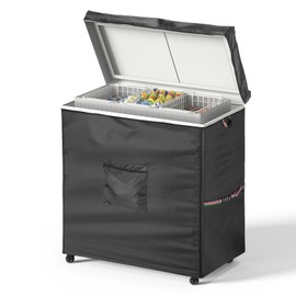 Fentiff Deep Freezer Cover, Waterproof Dustproof Chest Freezer Cover, Freezer Covers for Outside 7.0 Cubic Feet Chest Freezer All Season Protection, Top with Zipper to Open(33" L X 22.5" W X 34" H)