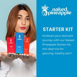 Naked Pineapple - Starter Kit - Skincare Trio with Cleanser, Radiance & Tight Serum, and Nourishing Cream for Hydrated, Firm & Glowing Skin