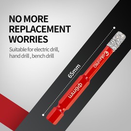 ColumPRO Porcelain Tile Drill Bits Set, 5PCS 1/4“（6mm）Dry Diamond Drill Bit for Granite, Ceramic, Marble Stone and Glass