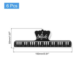 MECCANIXITY 6Pcs Black ABS Plastic Sheet Music Clips for Piano, Guitar, Music Books