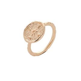 COLORFUL BLING Compass Vintage Big Round Finger Stackable Coin Comfort Joint Rings Knuckle Thumb Ring Friendship for Women Jewelry Gifts Statement Delicate Gold Silver Color, Metal, metal
