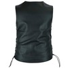Women's Motorcycle Leather Vest With Longer Cut and Dual Gun