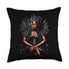 Graceful Black Queen On Throne Art Throw Pillow