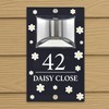 Custom Signs Solar Illuminated Modern Anthracite House Number Sign 24cm