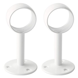 SAYAYO EFL4032W-2P Curtain Rod Holder, Ceiling Bracket, White with Screws for Attaching Curtain Rods to Ceilings or Walls, Pack of 2, 32 mm Diameter, White