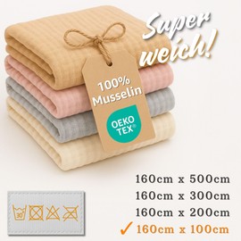 Muslin Fabric by The metre 1 M x 160 cm - Fabric for Crafts Sewing Decoration Perfect for Dressmaking Upholstery Accessories and DIY Couture Projects Oeko-Tex Beige