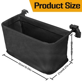 Handcart Rear Bag, Storage Bag for Beach Trolley, Foldable for Universal Wagon Basket, Shopping Bag, Rear Bag, Hand Push, Portable Trolley Accessories, Removable, Waterproof, 44 x 21 x 22 cm