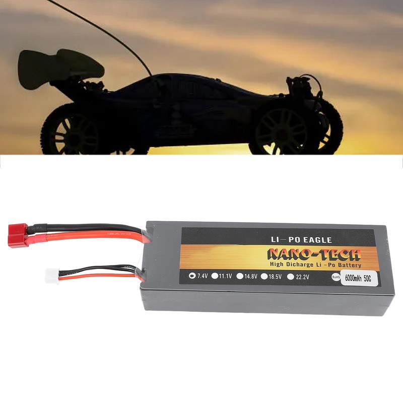 7.4V 50C 6000mAh Lipo Battery High Capacity Lightweight Powerful 2S