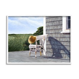 Stupell Industries Seaside Porch Landscape Rural Grassland Hills Framed Wall Art, Design By Tom Mielko