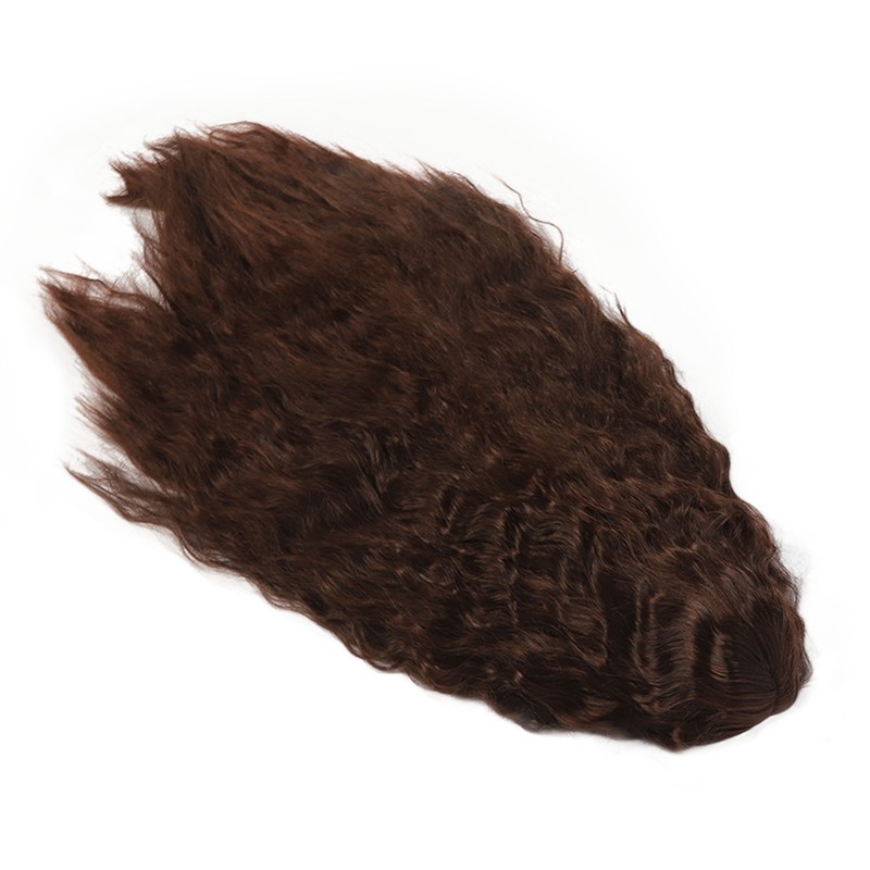 Women Long Brown Wavy Wig Heat Resistant Soft Fluffy Brown