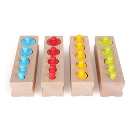 small foot Steckspiel Größenzuordnung, Montessori Lernspielzeug zum Ordnen, Zählen und Messen, 10525