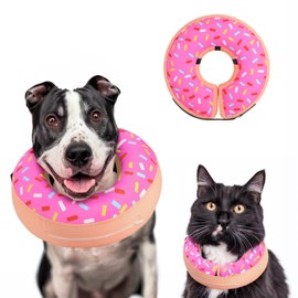 Inflatable Dog Cone Collar Alternative After Surgery for Small Medium Large Pet (Pink, M+（Neck 11"-14"）)