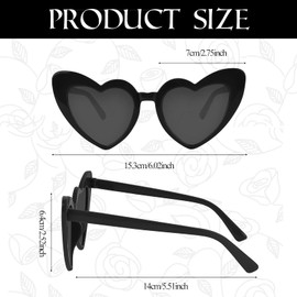 NACHLYNN 4/12/24 Pairs Heart Shaped Sunglasses Bachelorette Sunglasses Love Vintage Heart Glasses for Women Party Weddings (12, Black)