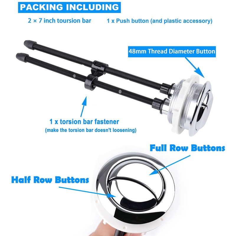 Toilet Push Button 48mm Thread Diameter Dual Push Flushing Button