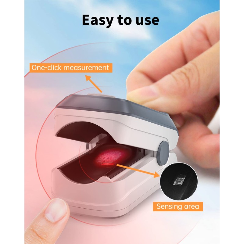Fingertip Pulse Oximeter Blood Oxygen Saturation Monitor Pulse Ox, Heart