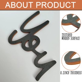 Love You Bye Sign Above Door, Wooden Script Topper Wall Decor Express Love and Warm for Your Family Lovers, Art Decor Sign for Door, Home, Walls, Bedroom, Bathroom, Office, Hallway, Entryway (Black)