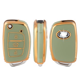OFFCURVE Car Key Case Key Cover TPU Car Key Protective Cover 3 Buttons for Hyundai i10 i20 i30 Coupe iX20 ix25 iX35 ix45 Kona Santa Fe Accent Elantra
