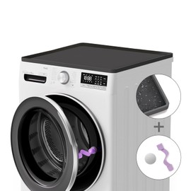 23.6" x 23.6" Washer and Dryer Covers for the Top,Anti-Slip Washer Dryer Top Protector Mat, Silicone Waterproof Washer Dryer Countertop for Laundry Kitchen Home-(Dark Gray)