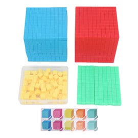 Asixxsix Base 10 Blocks Set, 121 PCS Colorful Plastic Counting Blocks Place Value Math Manipulatives with Intuitive Decimal Concepts for Early Learning, School, Home