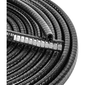 MYFAMIREA - Protector de borde de puerta de coche de 33 pies (10 m) de largo, borde en forma de U, protector de goma para puerta de coche, clips de goma anticolisiones, fácil de cortar, sin necesidad