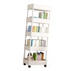 Book Organizer with Wheels Multi Tier Utility Cart Plastic Rolling