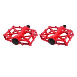 Fdit Juego de Pedales para Bicicleta, Estructura Estable, Pedales Ligeros para Bicicleta de Montaña, Aleación de Aluminio, Buen Sellado para Reemplazo (Rojo)