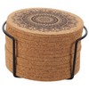 GRIRIW 1 Set Creative Nordic Round Wooden Coasters Decorative Heat