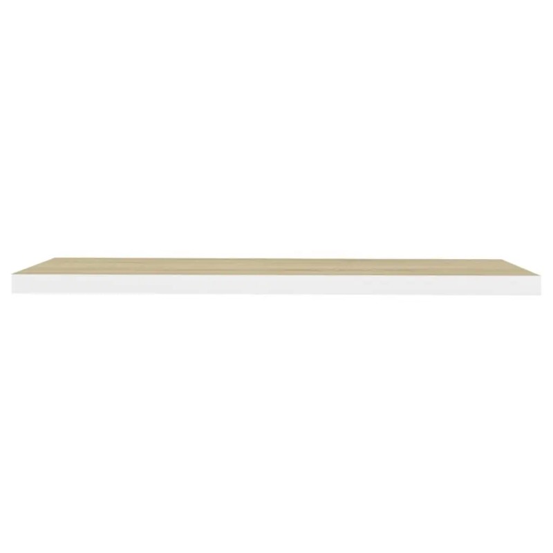 Oak and White Floating Wall Shelf 47.2"x9.3"x1.5" MDF Display Standcolor:
