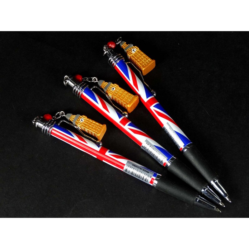 Pens Big Ben Charm Silver Clip Rollerball with Union Jack
