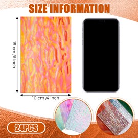 Treela 24 Pcs Stained Glass Sheets 4 x 6 Inch Rainbow Stained Glass Supplies for Craft Glass Projects Variety Mosaic Glass Art Mixed Color Iridescent Stained Glass for DIY Home Decor(Shiny Color)