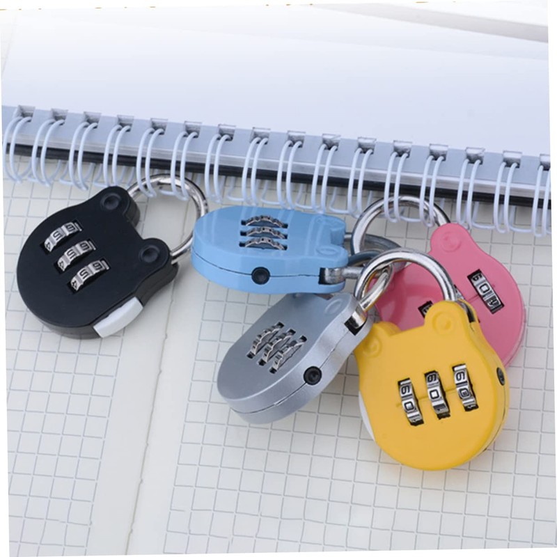 STOBOK 5pcs Mini Cartoon Combination Padlocks Locking Accessory for Gym