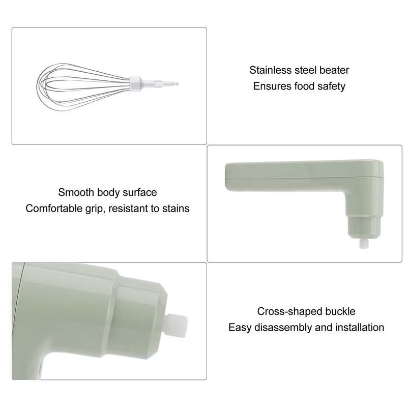 Electric Egg Beater 800mah Rechargeable Cordless Hand Blender Efficient Handheld