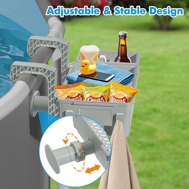 Poolside Storage Basket 2 Pack - Above Ground Pool Accessories,