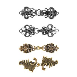 Cardigan Clip Pullover Clip Vintage Retro Metal Pullover Scarf Clip Shape Antique Scarf Clip Brooch Pin Costume Accessories for Women Ladies Cardigan Dresses Jacket Pack of 4, Metal