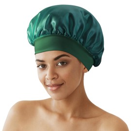Zixsavk Zixsavk Silk Bonnet for Sleeping Women - Waterproof Shower & Sleep Hair Protector, Adjustable Silk Night Cap for Curly/Natural Hair