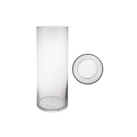 Mega Vases Cylinder Vase 5 Inch x 14 Inch, Decorative Clear Glass with Sturdy Base, Wedding Centerpieces, Flower Bouquets, Home Décor, Celebrations, Parties, Event Planning, Arts & Crafts