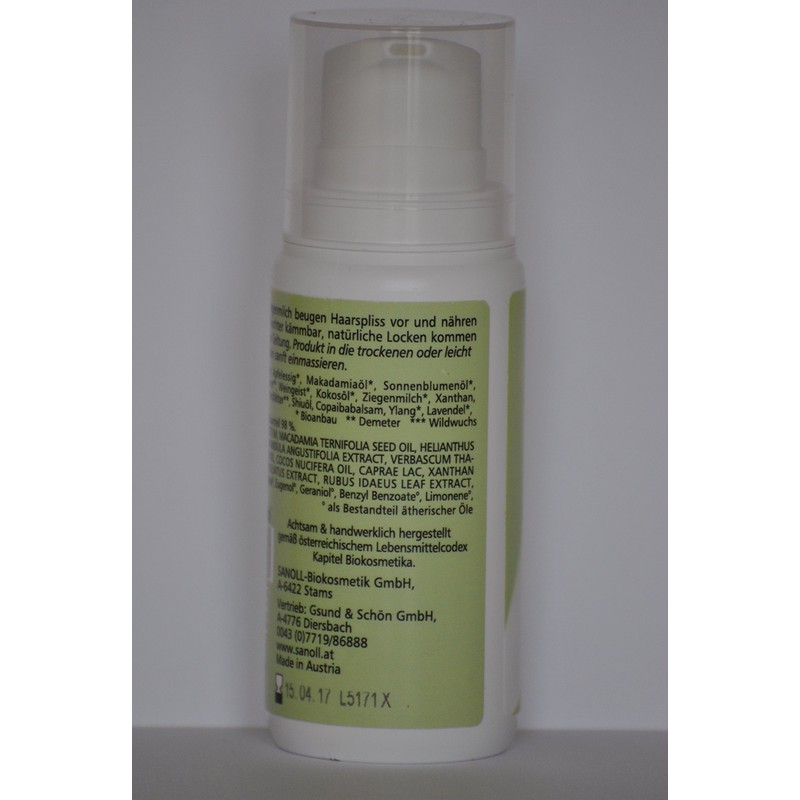 Sanoll Organic Cosmetics E.U. Hair Tips Day Cream 100 ml