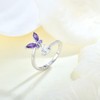 Vemhel Butterfly Ring 925 Sterling Silver Open Adjustable Bypass Ring