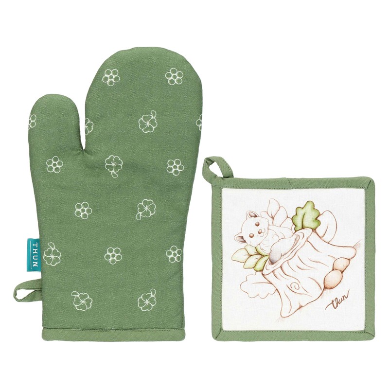 Thun - Set guantone e presina in cotone, collezione Inverno