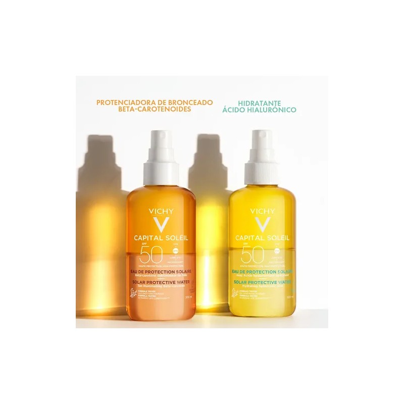 Agua Solar Protectora Corporal Hidratante con Ácido Hialurónico y Vitamina