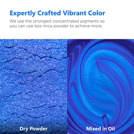 Rolio - Mica Powder - 1 Jar of Pigment for Paint, Dye, Soap Making, Nail Polish, Epoxy Resin, Candle Making, Bath Bombs, Slime - 50G / 1.76oz (Blue Iris)