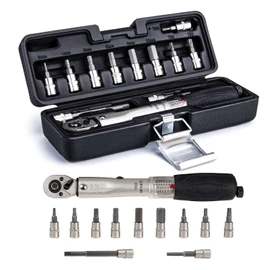 1/4'' Bike Torque Wrench Kit 2-24 NM Torque Fix Set Home Bicycle Maintenance Kit for Road & MTB Bike Tools Set (YC-617-2ST)