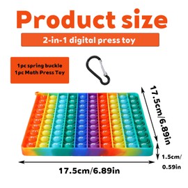 PopIt 2 in 1 Multiplikationsbrett und Hundertertafel, 1x1 Lernen Spiel, 100 Zahlen Push Bubble Pop Spielzeug Einmaleins Spiel Rainbow Multiplikationsbrett Lernspielzeug für Kinder Aufklärung Digitaler