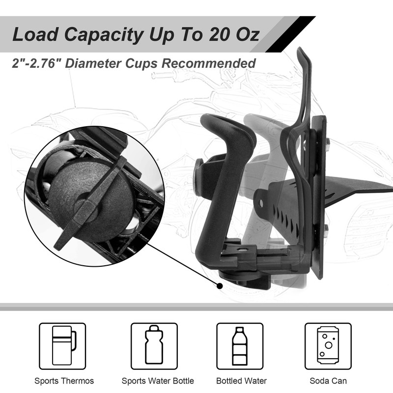 Adjustable Drink Cup Holder Bracket for Can-Am Spyder F3/F3-S/F3-L/F3-T 2015-2025