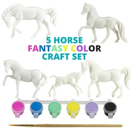 Breyer - 90.4235 - Fantasy Horses Paint and Play - 4 Horses, 1 Foal, Paintbrush and 6 Paints.