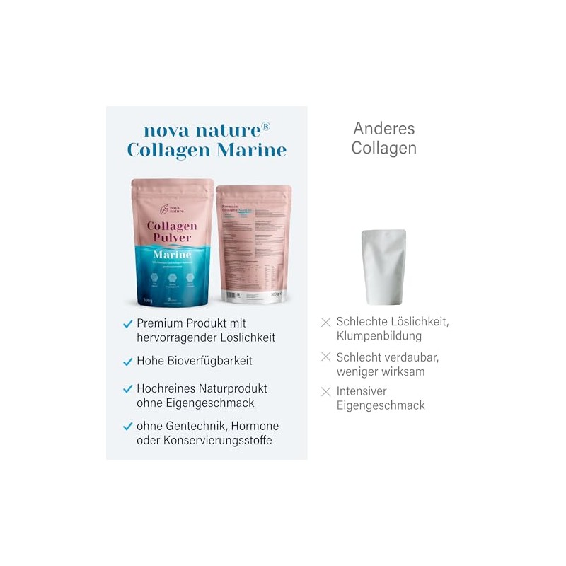 NovaNature Marine Collagen Powder Fish 300 g - Bioactive Collagen