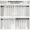 45 Inch Length Greyish White Sheer Linen Curtains for Kitchen